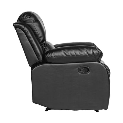 Cranley Faux Leather Reclining Chair In Black