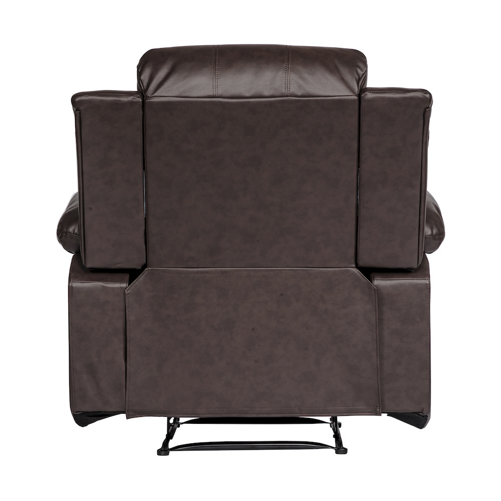 Cranley Faux Leather Reclining Chair In Brown