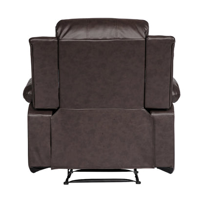Cranley Faux Leather Reclining Chair In Brown