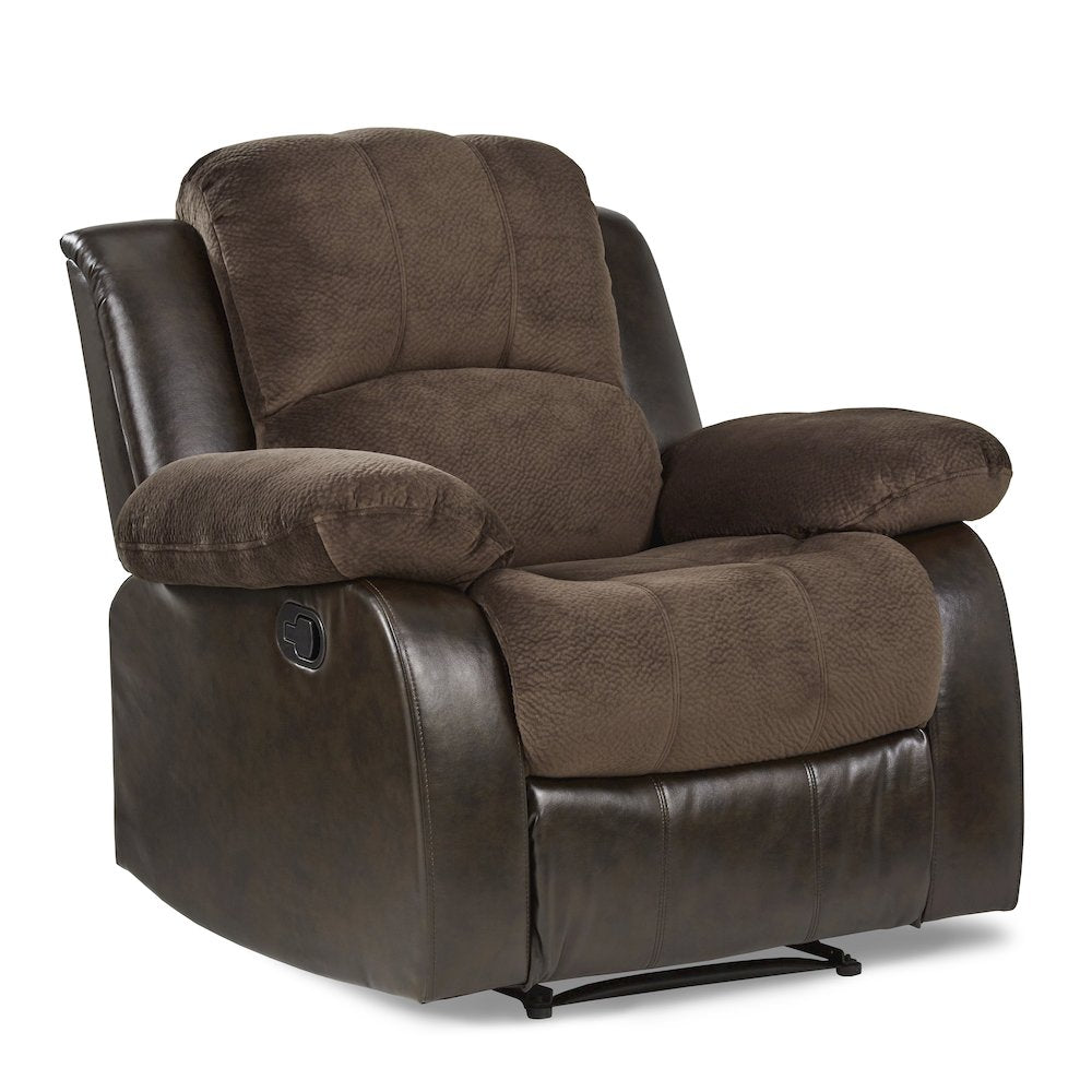 Cranley Textured Fabric Reclining Chair In Chocolate