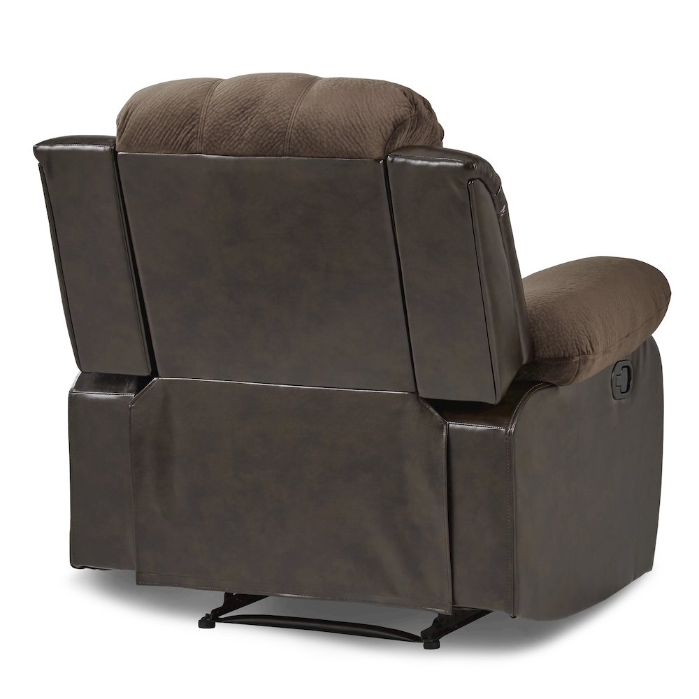 Cranley Textured Fabric Reclining Chair In Chocolate