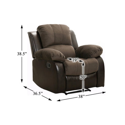 Cranley Textured Fabric Reclining Chair In Chocolate