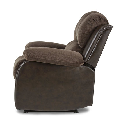 Cranley Textured Fabric Reclining Chair In Chocolate