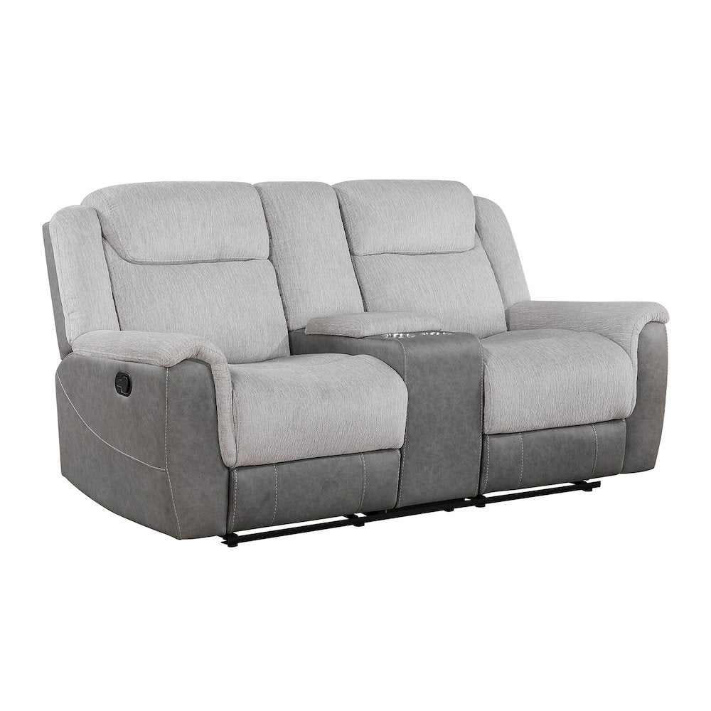 Lexicon Harriette Chenille Double Reclining Love Seat in Gray