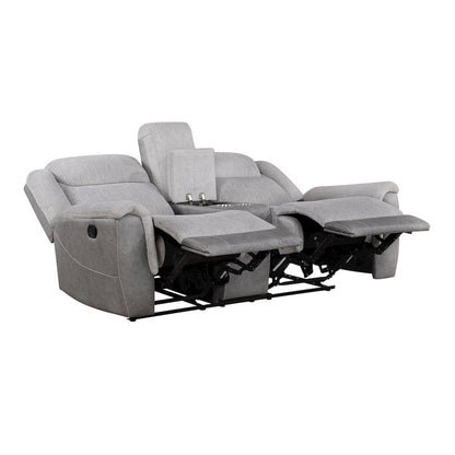 Lexicon Harriette Chenille Double Reclining Love Seat in Gray
