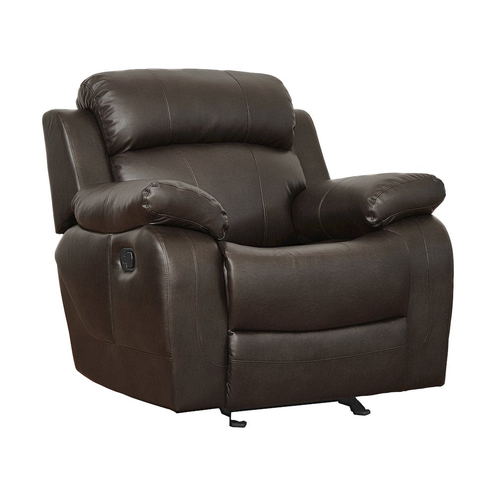 Marille Faux Leather Glider Reclining Chair In Brown