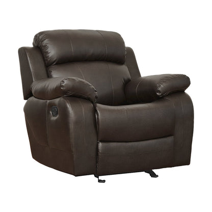 Marille Faux Leather Glider Reclining Chair In Brown
