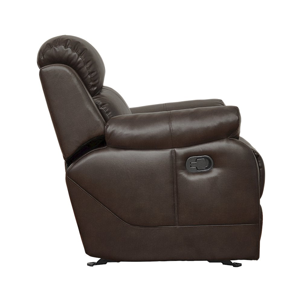 Marille Faux Leather Glider Reclining Chair In Brown