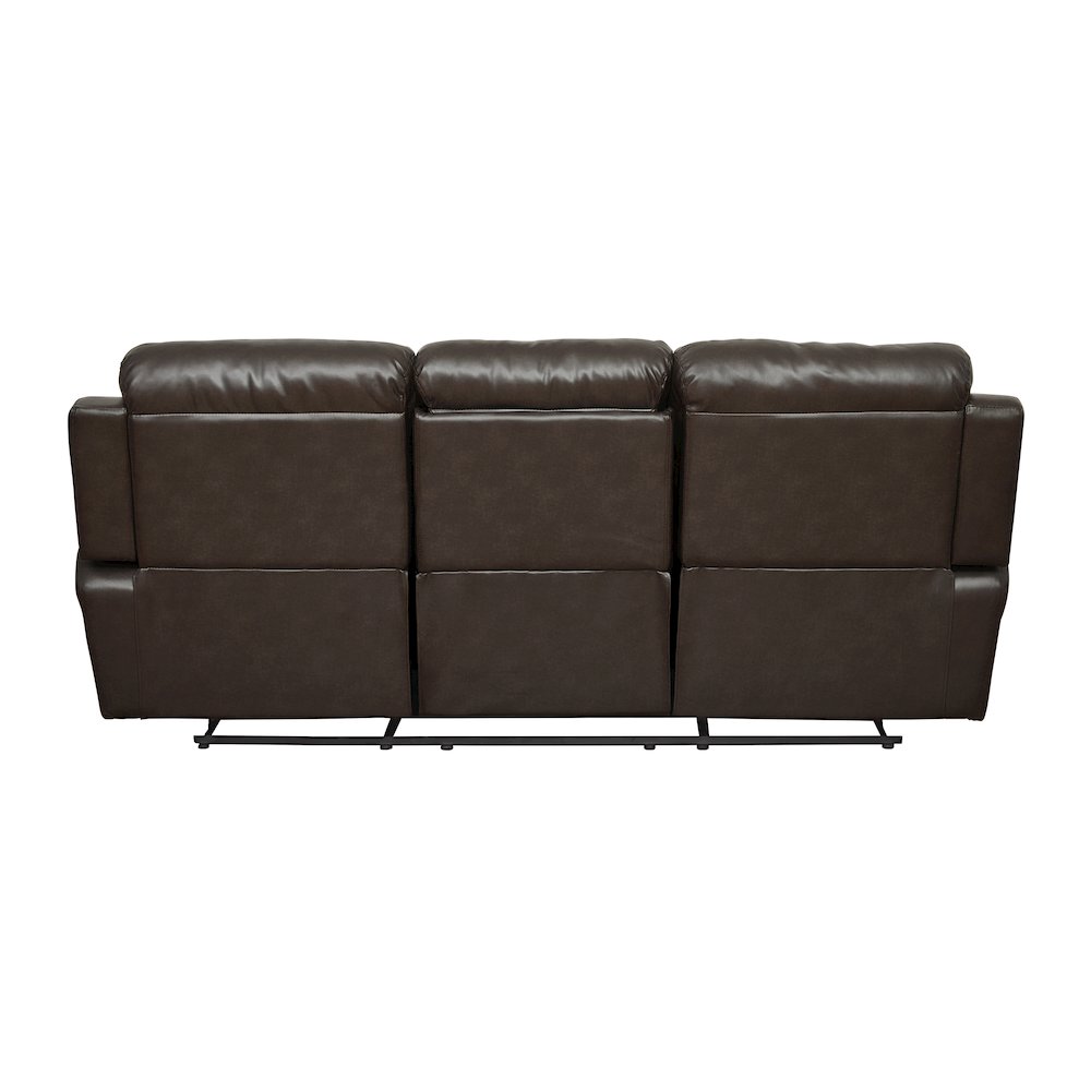 Marille Faux Leather Double Reclining Sofa In Brown