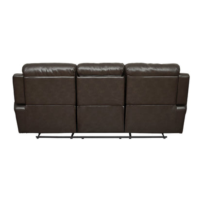 Marille Faux Leather Double Reclining Sofa In Brown