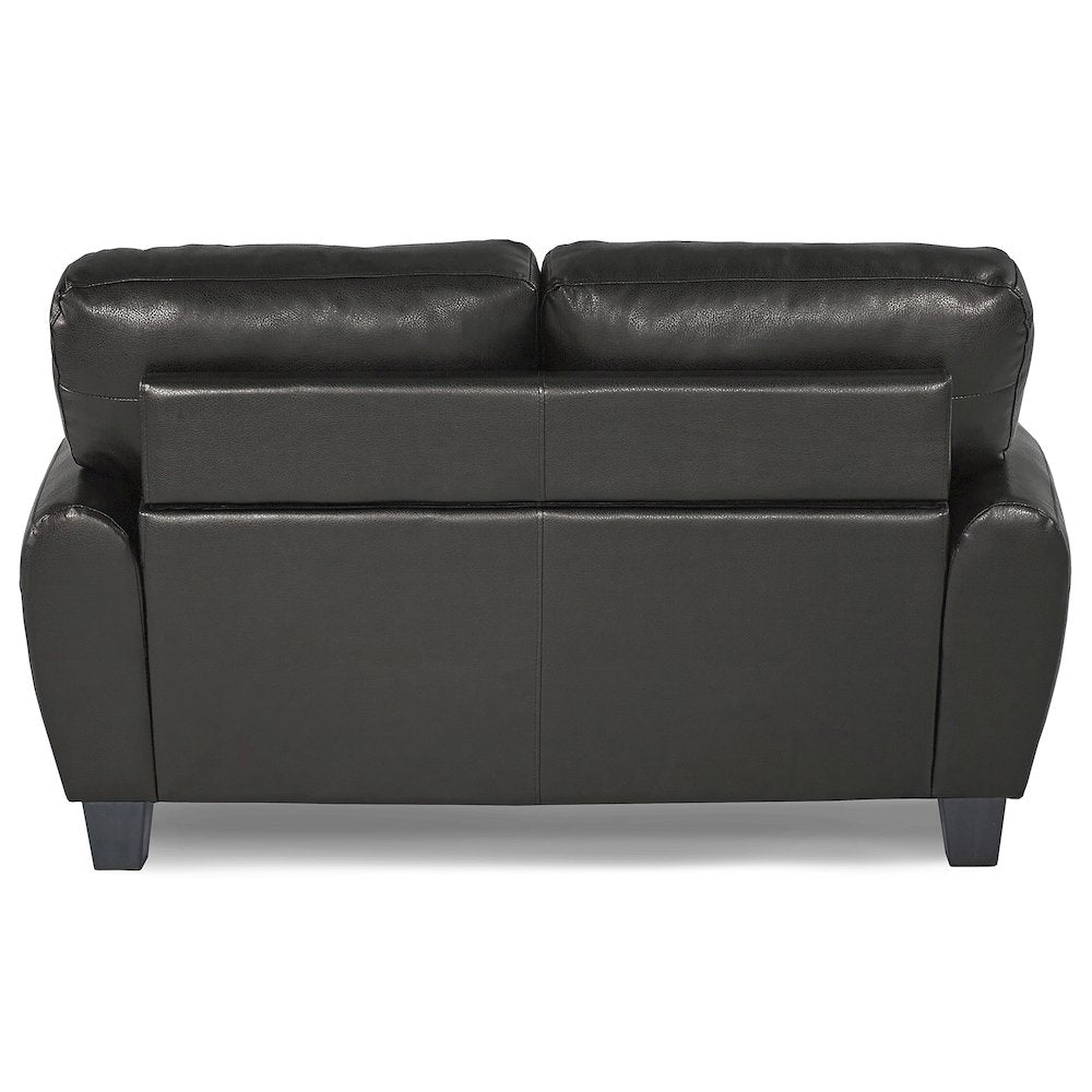 Rubin Faux Leather Love Seat In Black