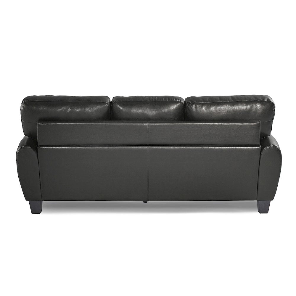 Rubin Faux Leather Sofa In Black