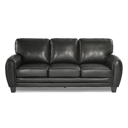 Rubin Faux Leather Sofa In Black