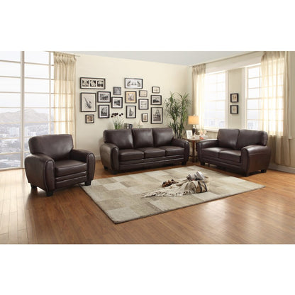 Rubin Faux Leather Arm Chair In Dark Brown