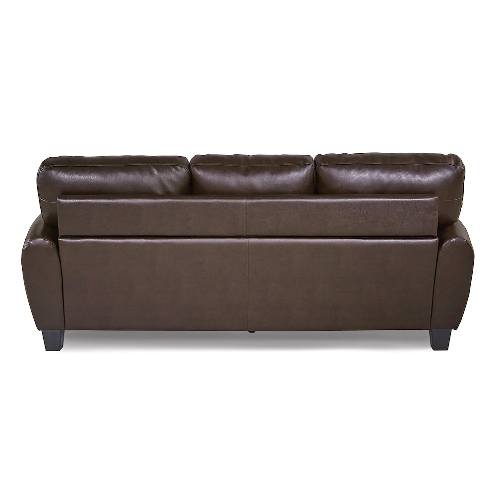 Rubin Faux Leather Sofa In Dark Brown