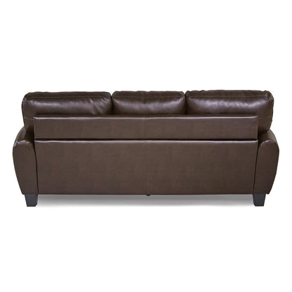 Rubin Faux Leather Sofa In Dark Brown