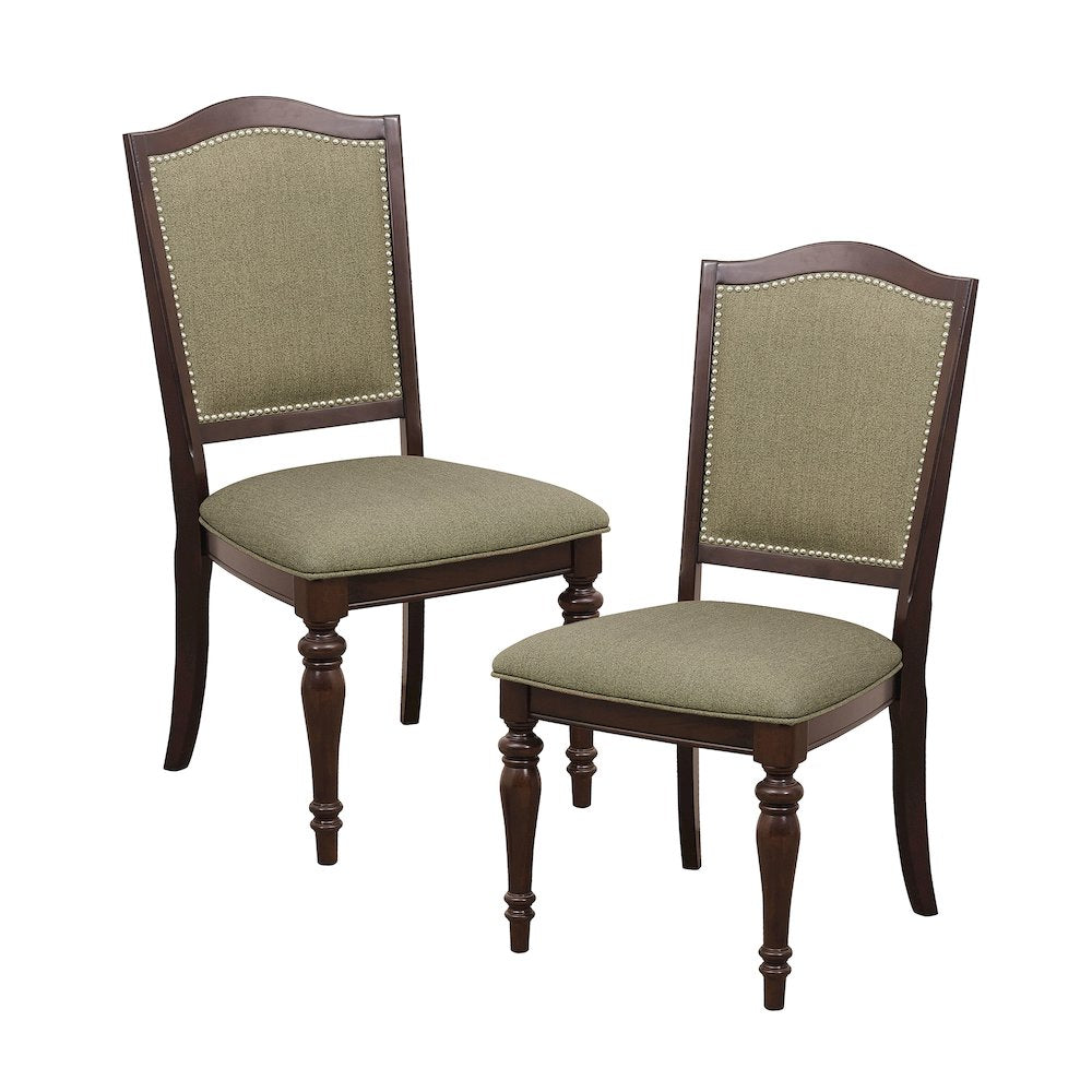 Marston Asian Hardwood Dining Side Chair, Set of 2 in Dark Cherry