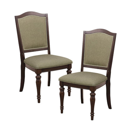 Marston Asian Hardwood Dining Side Chair, Set of 2 in Dark Cherry