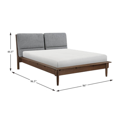 Astrid Asian Hardwood Eastern King Platform Bed in Walnut