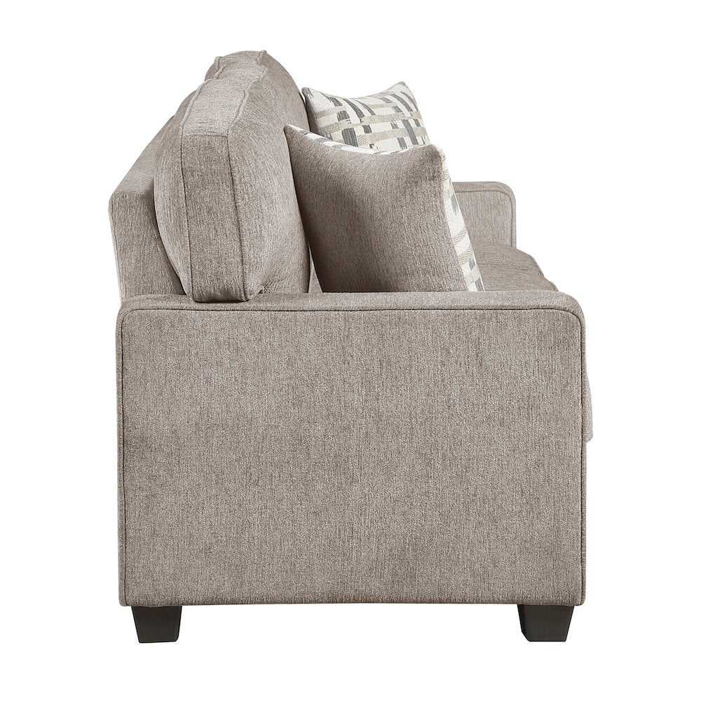 Frances Chenille 3pc Set: Sofa, Love, Chair in Taupe