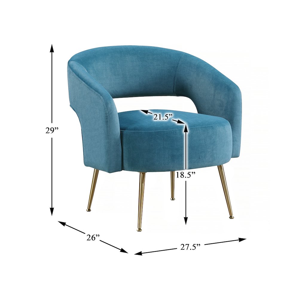 Roslyn Velvet Accent Chair in Dark Teal