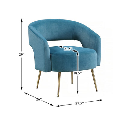 Roslyn Velvet Accent Chair in Dark Teal