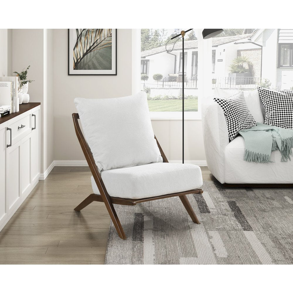 Audrey Chenille Accent Chair in Beige