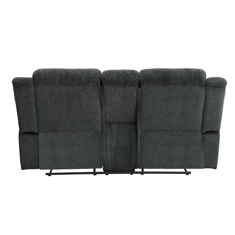 Nutmeg Chenille Double Reclining Love Seat In Gray