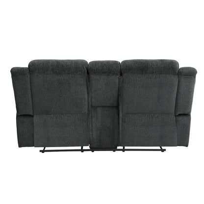 Nutmeg Chenille Double Reclining Love Seat In Gray