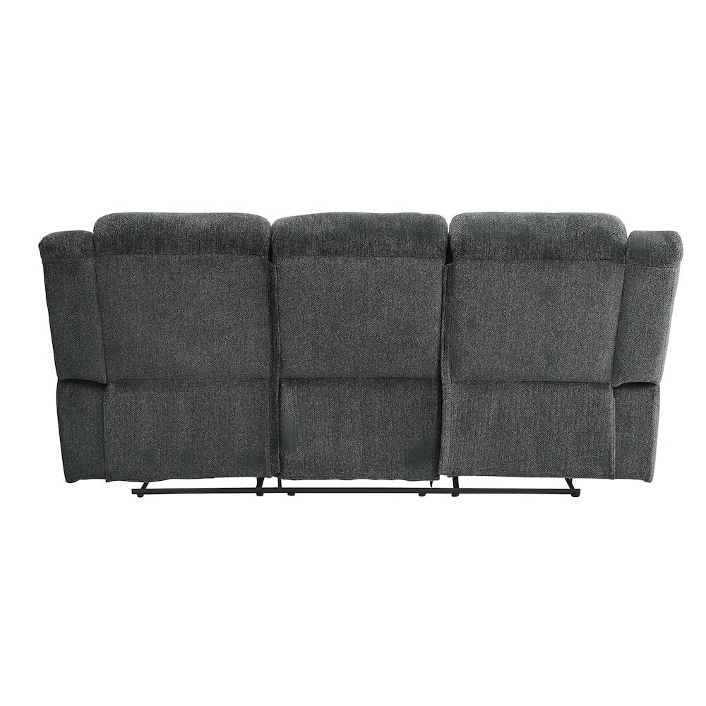 Nutmeg Chenille Double Reclining Sofa In Gray