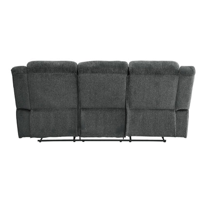 Nutmeg Chenille Double Reclining Sofa In Gray