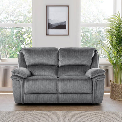 Muirfield Microfiber Double Reclining Love Seat In Gray