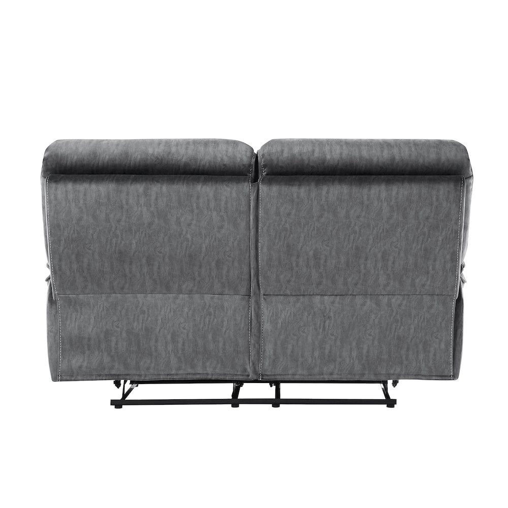 Muirfield Microfiber Double Reclining Love Seat In Gray