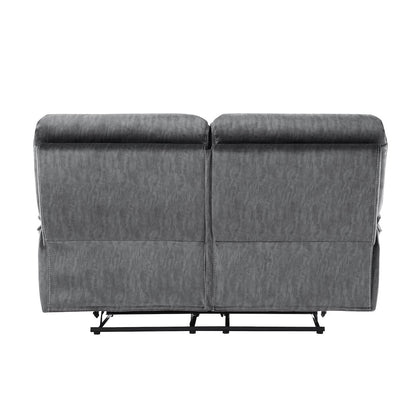 Muirfield Microfiber Double Reclining Love Seat In Gray