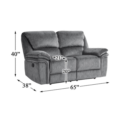 Muirfield Microfiber Double Reclining Love Seat In Gray