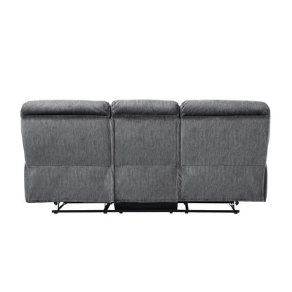 Muirfield Microfiber Double Reclining Sofa In Gray