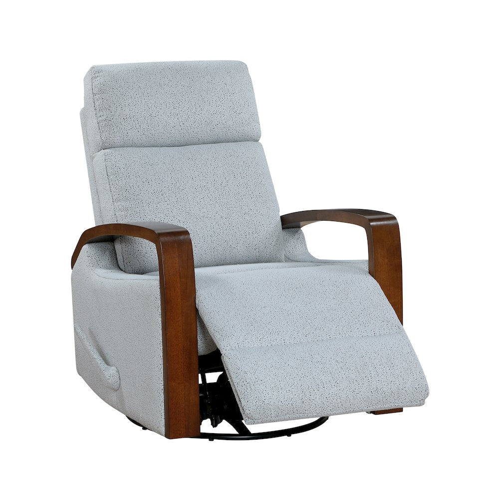 Margerie Boucle Swivel Glider Reclining Chair in Gray