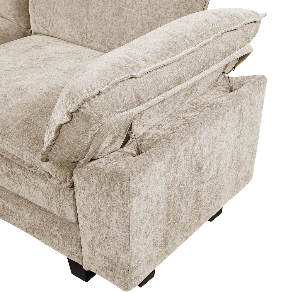 Dublin Chenille Love Seat in Taupe