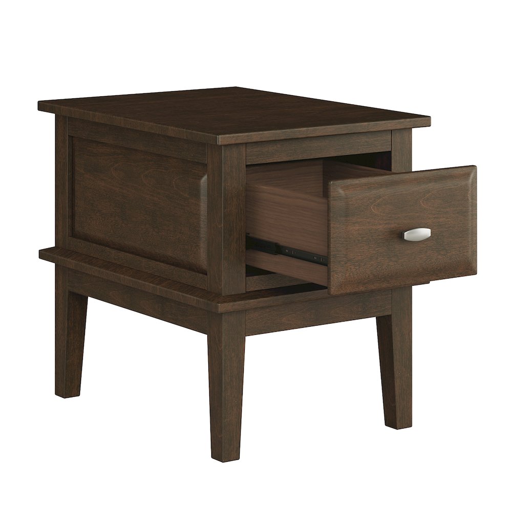 Minot Asian Hardwood End Table in Brown Cherry