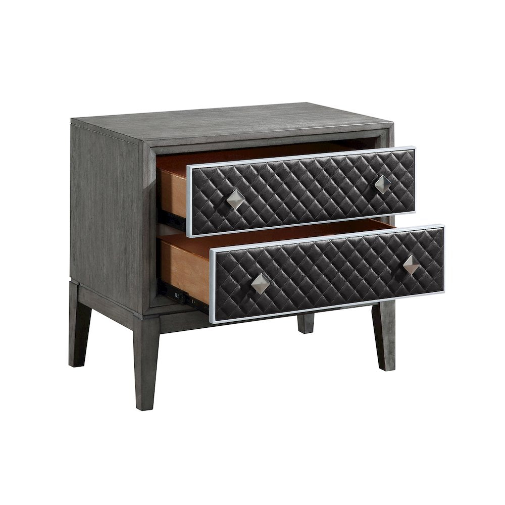 West End Poplar Nightstand in Wire-Brushed Gray