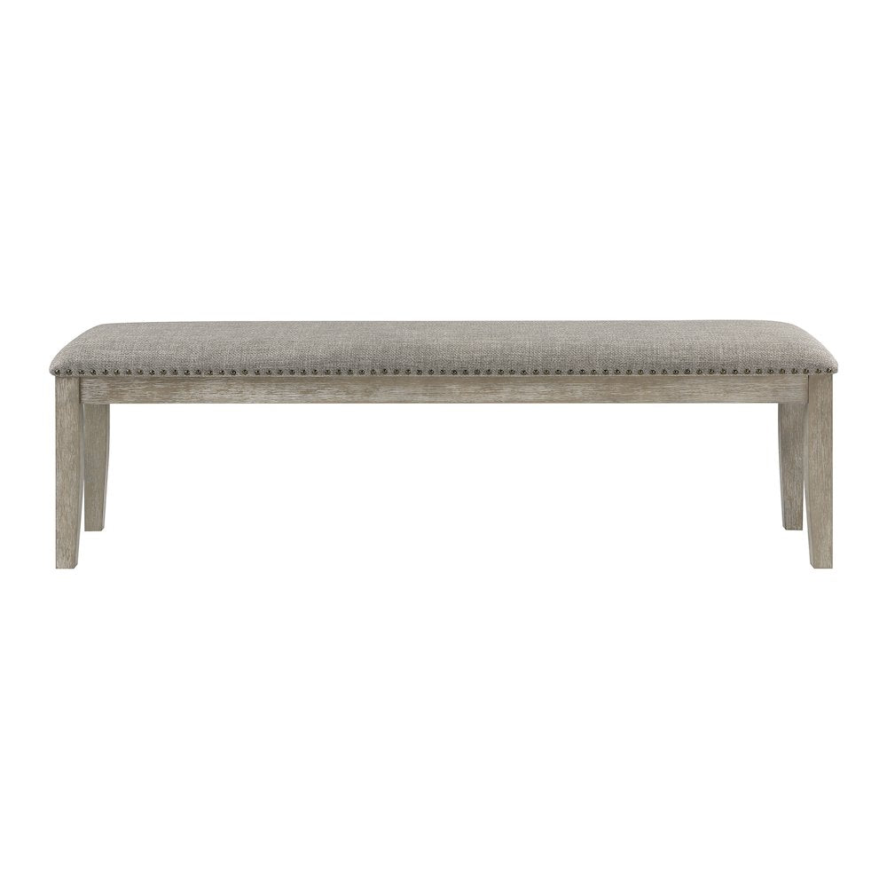Southlake Textured Dining Room Bench in Light gray