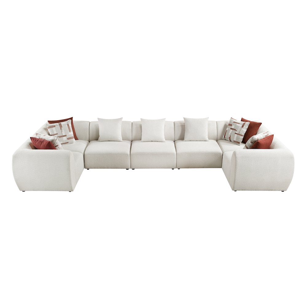 Franz Chenille 7-Piece Modular Sectional in Beige