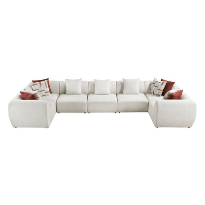 Franz Chenille 7-Piece Modular Sectional in Beige