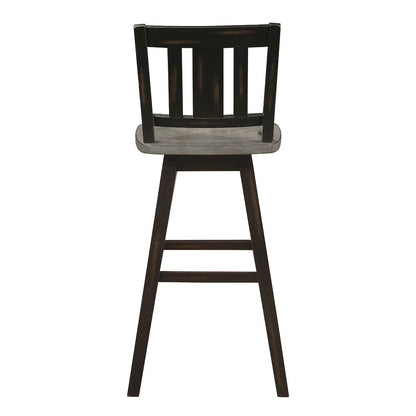 Amsonia Solid Wood Swivel Pub Height Chair, set of 2 in Gray and Black