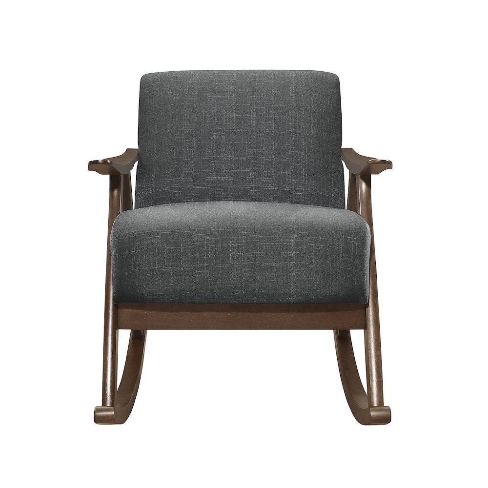 Waithe Textured Rocking Chair in Dark Gray