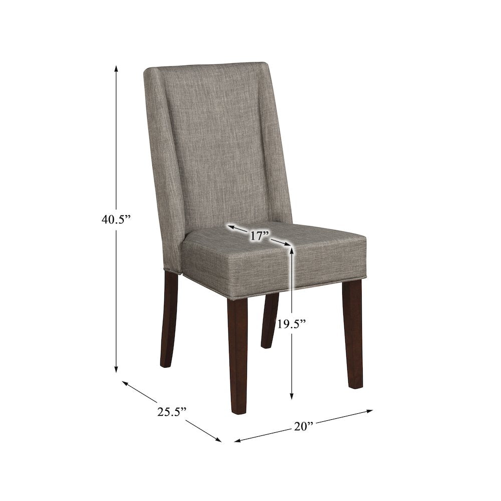 Kavanaugh Wood Dining Room Side Chair, set of 2 in Gray