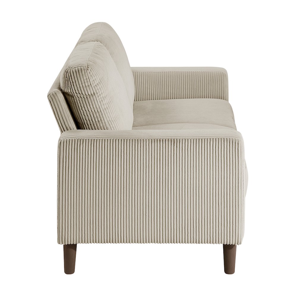 Crandall Corduroy 2pc Set: Sofa, Loveseat in Taupe