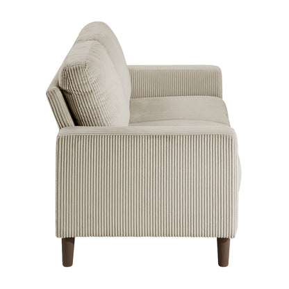 Crandall Corduroy 2pc Set: Sofa, Loveseat in Taupe