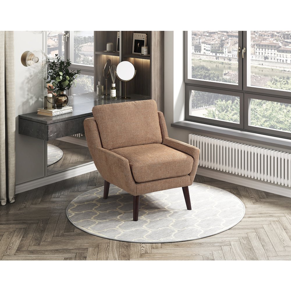 Ellie Chenille Accent Chair in Orange