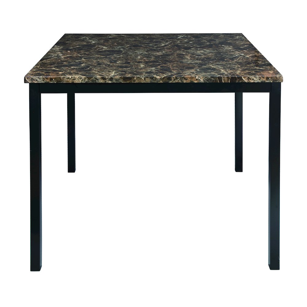 Tempe Faux Marble Top Counter Height Dining Table in Black Metal Finish